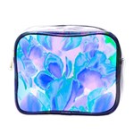 Ciclamen Flowers Blue Mini Toiletries Bag (One Side) Front