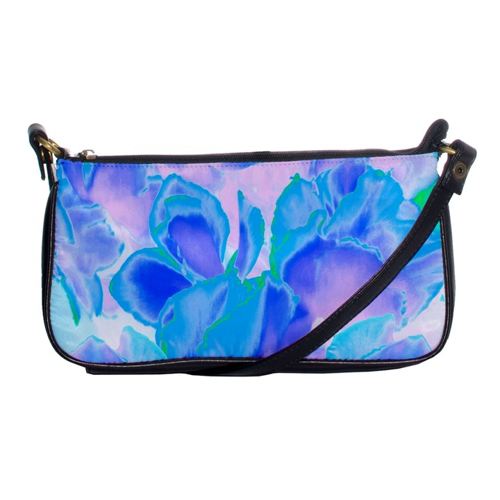 Ciclamen Flowers Blue Shoulder Clutch Bag