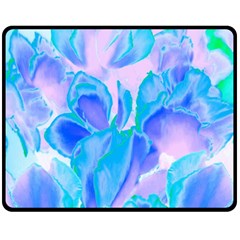 Ciclamen Flowers Blue Fleece Blanket (medium) 