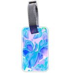 Ciclamen Flowers Blue Luggage Tag (two sides) Back