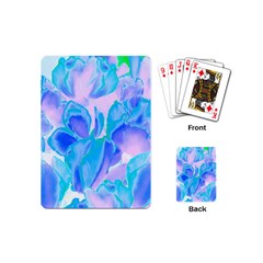 Ciclamen Flowers Blue Playing Cards Single Design (mini)