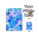 Ciclamen Flowers Blue Playing Cards 54 Designs (Mini) Front - Spade2