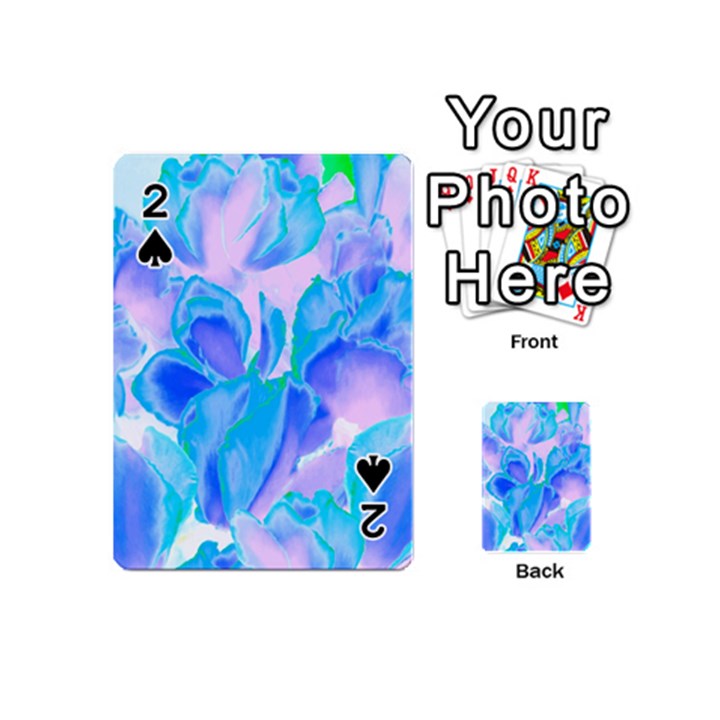 Ciclamen Flowers Blue Playing Cards 54 Designs (Mini)