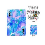 Ciclamen Flowers Blue Playing Cards 54 Designs (Mini) Front - SpadeQ