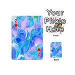 Ciclamen Flowers Blue Playing Cards 54 Designs (Mini) Front - Heart2