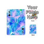 Ciclamen Flowers Blue Playing Cards 54 Designs (Mini) Front - Spade5