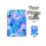 Ciclamen Flowers Blue Playing Cards 54 Designs (Mini) Front - Spade6