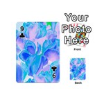 Ciclamen Flowers Blue Playing Cards 54 Designs (Mini) Front - Club9