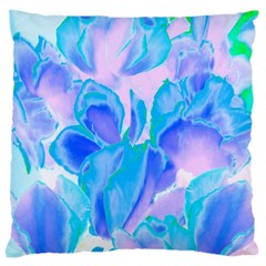 Ciclamen Flowers Blue Large Cushion Case (one Side)