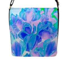 Ciclamen Flowers Blue Flap Closure Messenger Bag (l)