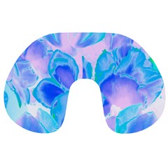 Ciclamen Flowers Blue Travel Neck Pillow