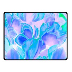 Ciclamen Flowers Blue Double Sided Fleece Blanket (small) 