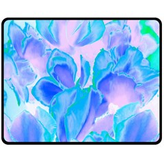 Ciclamen Flowers Blue Double Sided Fleece Blanket (medium) 