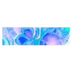 Ciclamen Flowers Blue Satin Scarf (oblong)