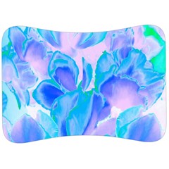 Ciclamen Flowers Blue Velour Seat Head Rest Cushion