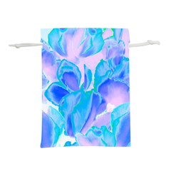 Ciclamen Flowers Blue Lightweight Drawstring Pouch (l)