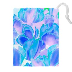 Ciclamen Flowers Blue Drawstring Pouch (4xl)