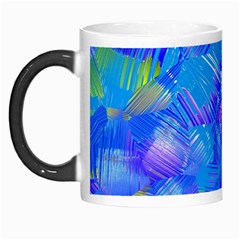 Blue Abstract Floral Paint Brush Strokes Morph Mugs