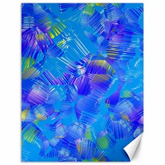 Blue Abstract Floral Paint Brush Strokes Canvas 12  X 16  by SpinnyChairDesigns