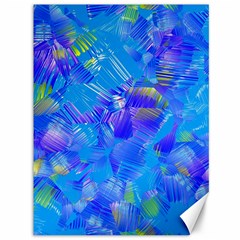 Blue Abstract Floral Paint Brush Strokes Canvas 36  X 48  by SpinnyChairDesigns