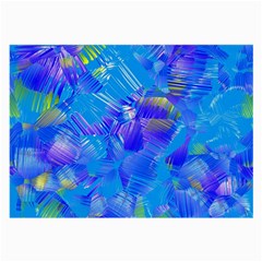 Blue Abstract Floral Paint Brush Strokes Large Glasses Cloth