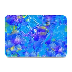 Blue Abstract Floral Paint Brush Strokes Plate Mats by SpinnyChairDesigns