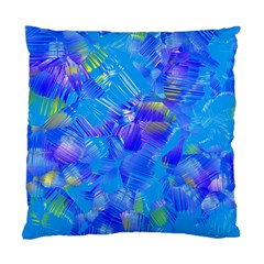 Blue Abstract Floral Paint Brush Strokes Standard Cushion Case (two Sides) by SpinnyChairDesigns