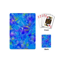 Blue Abstract Floral Paint Brush Strokes Playing Cards Single Design (mini)