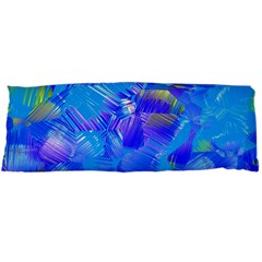 Blue Abstract Floral Paint Brush Strokes Body Pillow Case Dakimakura (two Sides) by SpinnyChairDesigns