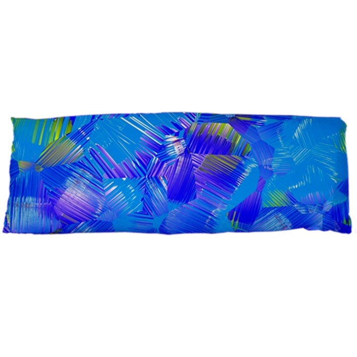 Blue Abstract Floral Paint Brush Strokes Body Pillow Case Dakimakura (Two Sides)