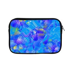 Blue Abstract Floral Paint Brush Strokes Apple Ipad Mini Zipper Cases by SpinnyChairDesigns