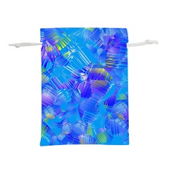 Blue Abstract Floral Paint Brush Strokes Lightweight Drawstring Pouch (s) by SpinnyChairDesigns