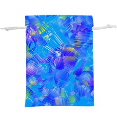 Blue Abstract Floral Paint Brush Strokes  Lightweight Drawstring Pouch (xl) by SpinnyChairDesigns