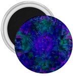 Indigo Abstract Art 3  Magnets Front