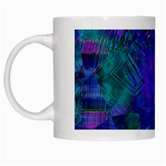 Indigo Abstract Art White Mugs by SpinnyChairDesigns