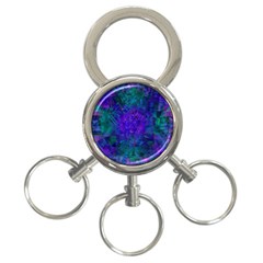 Indigo Abstract Art 3-ring Key Chain by SpinnyChairDesigns