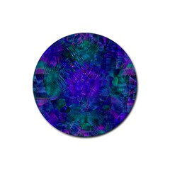 Indigo Abstract Art Rubber Coaster (round)  by SpinnyChairDesigns