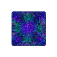 Indigo Abstract Art Square Magnet by SpinnyChairDesigns