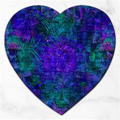 Indigo Abstract Art Jigsaw Puzzle (heart)