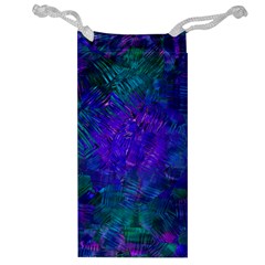 Indigo Abstract Art Jewelry Bag by SpinnyChairDesigns