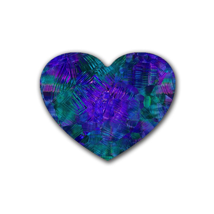 Indigo Abstract Art Heart Coaster (4 pack) 