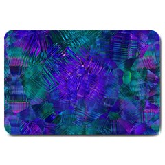 Indigo Abstract Art Large Doormat  by SpinnyChairDesigns