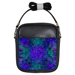 Indigo Abstract Art Girls Sling Bag by SpinnyChairDesigns