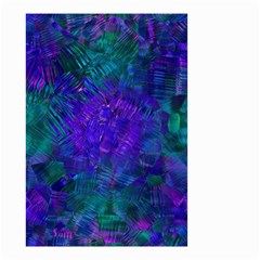 Indigo Abstract Art Small Garden Flag (two Sides) by SpinnyChairDesigns