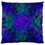 Indigo Abstract Art Large Cushion Case (Two Sides) Front