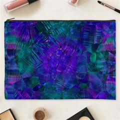 Indigo Abstract Art Cosmetic Bag (xxxl) by SpinnyChairDesigns