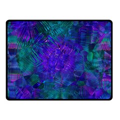 Indigo Abstract Art Double Sided Fleece Blanket (small)  by SpinnyChairDesigns