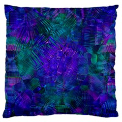 Indigo Abstract Art Standard Flano Cushion Case (one Side) by SpinnyChairDesigns