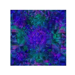 Indigo Abstract Art Small Satin Scarf (square) by SpinnyChairDesigns