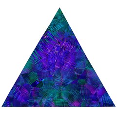 Indigo Abstract Art Wooden Puzzle Triangle by SpinnyChairDesigns